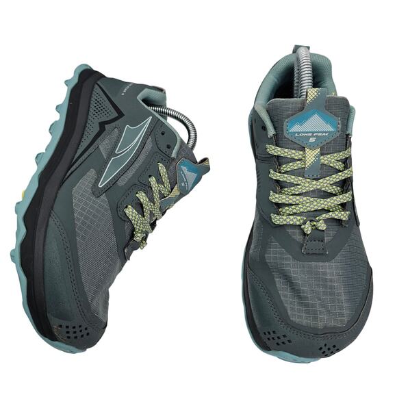 Altra Lone Peak 5 Green Blue Yellow Womens 7.5 W Hiking Trail Shoes Sneakers - Picture 1 of 12